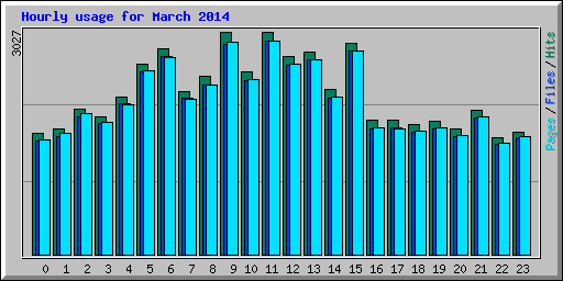 Hourly usage for March 2014