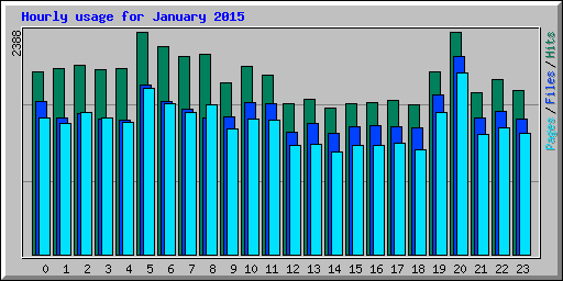 Hourly usage for January 2015