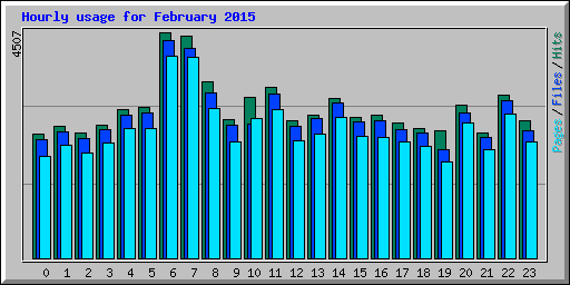 Hourly usage for February 2015