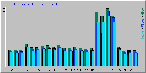 Hourly usage for March 2015