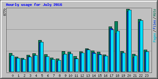 Hourly usage for July 2016