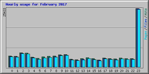 Hourly usage for February 2017