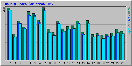 Hourly usage for March 2017