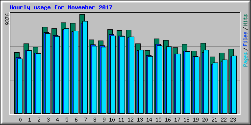 Hourly usage for November 2017