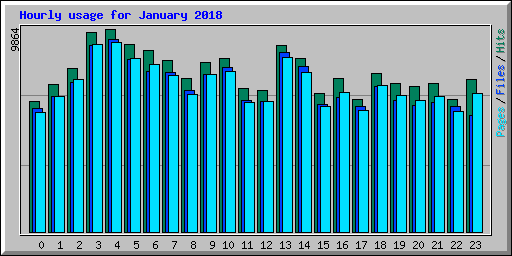 Hourly usage for January 2018